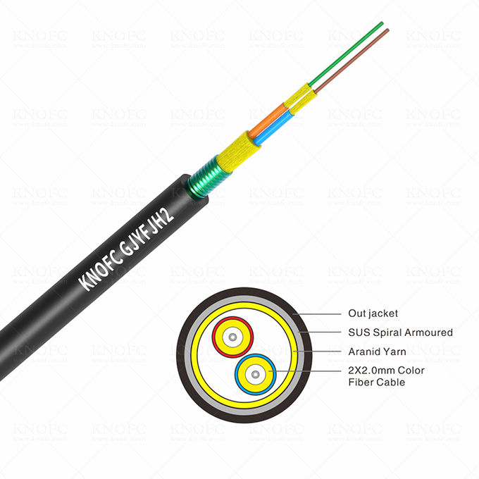 2 Core GJYFJH2 OS1 Fiber Optic Cable FTTA Armored Optic Fiber Cable 0