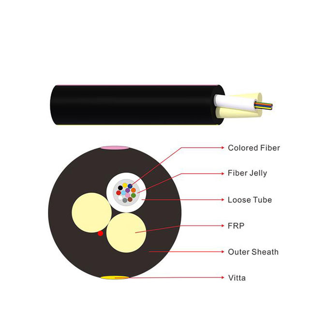 Singel Mode Cabo fibra Optica 12 fO ASU80 Fiber Optic Cable For Span 80m 0