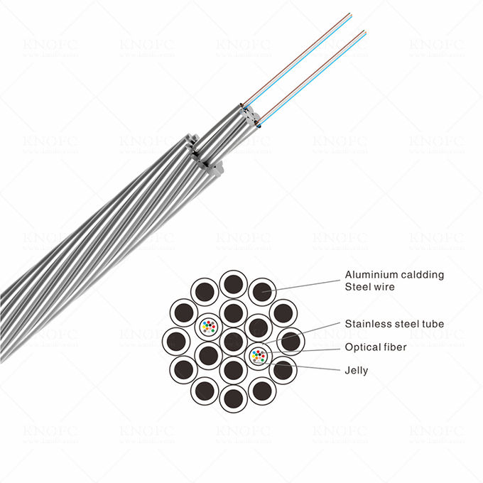 Overhead Power Lines 24 Core G652D OPGW Fiber Cable 0