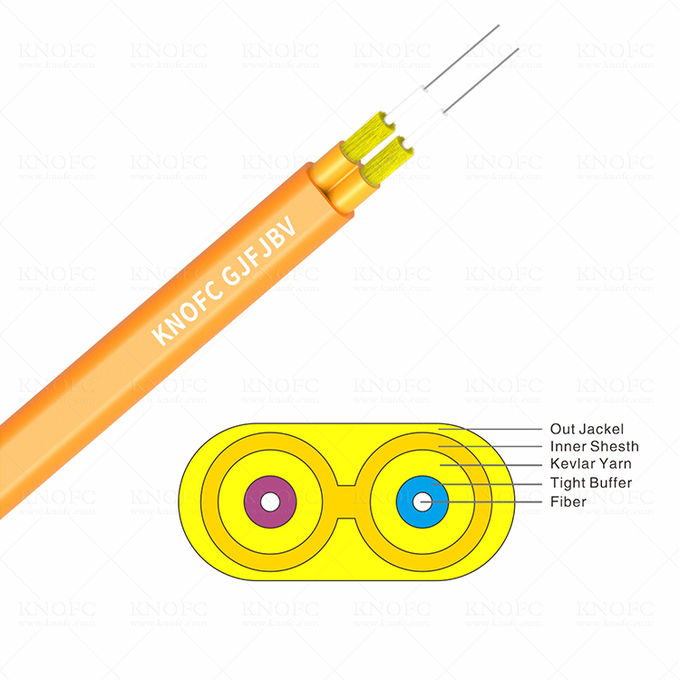 Distribution GJFJBV Flat Twin Duplex Fiber Optic Cable 0