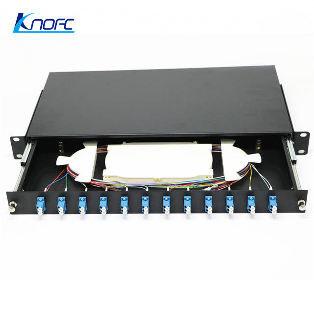 1U Fiber Optic Patch Panel LC Rack Mount Fiber Optic Terminal Box 0